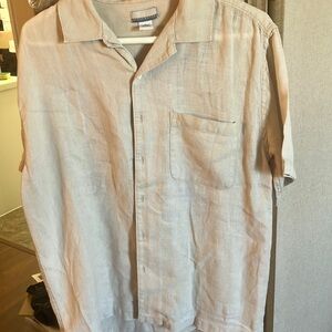 FINAL MARKDOWN Men's breakwater linen Short Sleeve Shirt medium